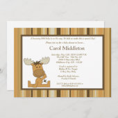5x7 Bruin Woodland Moose Baby shower Invitation Kaart (Voorkant / Achterkant)