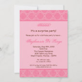 5x7 Bubblegum Damask Print Verjaardag Uitnodiging (Voorkant)