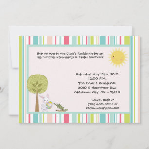 5x7 Bunny Rabbit Egg Hunt Easter Lunch Invitation Kaart
