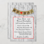 5x7 Burlap M. et Mme Banner Faire-part de mariage (Devant / Derrière)