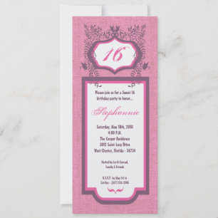5x7 Butterfly Floral Sweet 16 Invitation anniversa