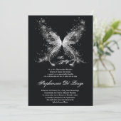 5x7 Butterfly Quinceanera Invitation d'anniversair (Debout devant)