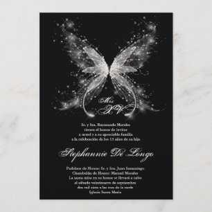 5x7 Butterfly Quinceanera Invitation d'anniversair