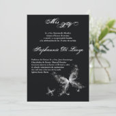 5x7 Butterfly Quinceanera Invitation d'anniversair (Debout devant)