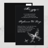 5x7 Butterfly Quinceanera Invitation d'anniversair (Devant / Derrière)