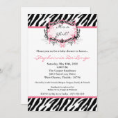 5x7 Butterfly Zebra Print Baby shower Uitnodiging (Voorkant / Achterkant)