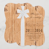 5x7 Cardboard Flap White Ribbon Weduwen Uitnodigin Kaart (Voorkant / Achterkant)