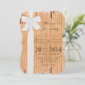 5x7 Cardboard Flap White Ribbon Weduwen Uitnodigin Kaart (Staand voorkant)