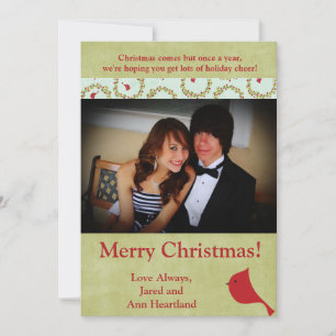 5x7 Cardinal Christmas Bird Invitation
