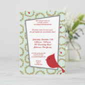 5x7 Cardinal Christmas Bird Invitation (Debout devant)