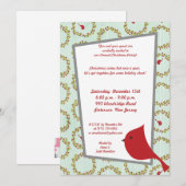 5x7 Cardinal Christmas Bird Invitation (Devant / Derrière)
