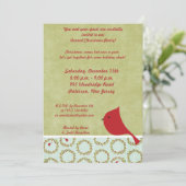 5x7 Cardinal Christmas Bird Invitation (Debout devant)