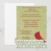 5x7 Cardinal Christmas Bird Invitation (Devant / Derrière)