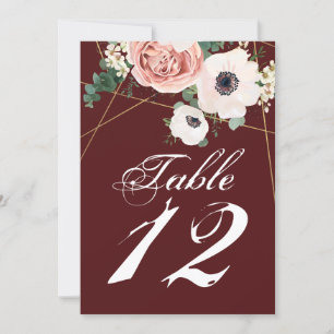 5x7 Carte de numéro de tableau Géométrique Jardin