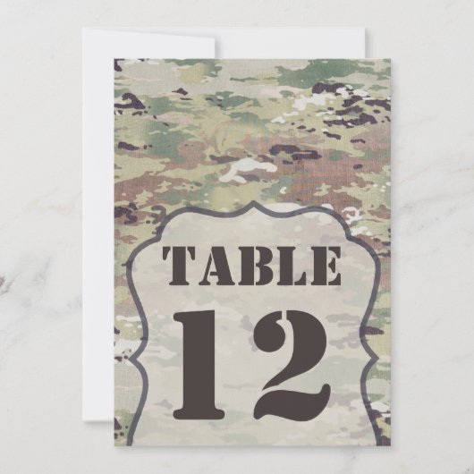 5x7 Carte Numéro de tableau Armée OCP Camo Uniform (Devant)