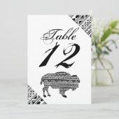 5x7 Carte Numéro de tableau Boho Buffalo Tribal Mo (Debout devant)