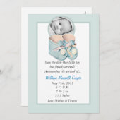 5x7 Cercle avec Faire-part de naissance PHOTO Boot (Devant / Derrière)