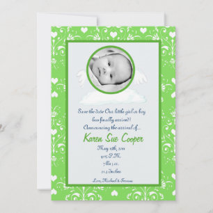 5x7 Cercle avec Faire-part de naissance PHOTO d'ai