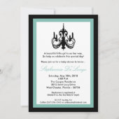 5x7 Chandelier Blue Baby shower Invitation Kaart (Voorkant)