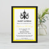 5x7 Chandelier Jaune 16 Invitation anniversaire (Debout devant)