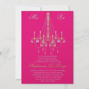 5x7 Chandelier Quinceanera Birthday Kaart