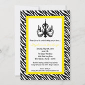 5x7 Chandelier Yell Zebra 16th Birthday Invitation Kaart (Voorkant)
