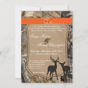 5x7 Chasse Pair Deer Doe Buck Faire-part de mariag