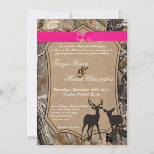 5x7 Chasse Pair Deer Doe Buck Faire-part de mariag