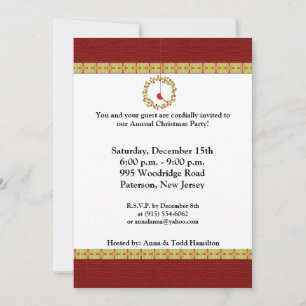 5x7 Christmas Reef / Invitation cardinale d'oiseau