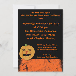 5x7 Citrouilles effrayants Invitation de fête d'Ha