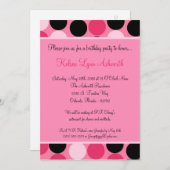 5x7 Colorful Pink Poka Dot Invitation Anniversaire (Devant / Derrière)