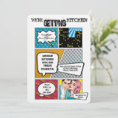 5x7 Comic Strip Book Pop Art Co Wedding Invitation Kaart (Staand voorkant)