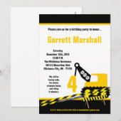5x7 Construction Dozer Crane Birthday Invitation Kaart (Voorkant / Achterkant)