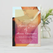 5x7 Coucher de soleil Faire-part de mariage rose p (Debout devant)