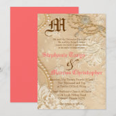 5x7 Country Lace Vint Victorien Faire-part de mari (Devant / Derrière)