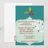 5x7 Cranberry Christmas Invitation (Devant / Derrière)