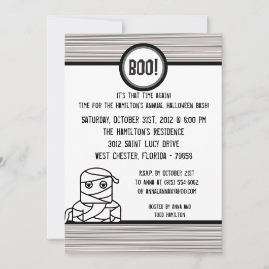 5x7 Créatures mignonnes Invitation de fête d'Hallo (Devant)