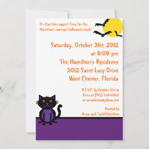 5x7 Créatures mignonnes Invitation de fête d'Hallo