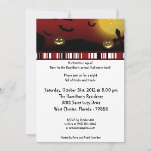 5x7 Creepy Trees Halloween Feestuitnodiging Kaart
