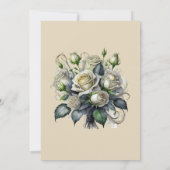 5x7 crème roos bruiloft uitnodigen kaart (Achterkant)