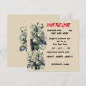 5x7 crème rose invitation de mariage SAVE THE DATE (Devant / Derrière)
