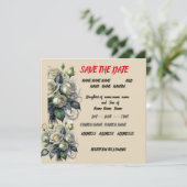 5x7 crème rose invitation de mariage SAVE THE DATE (Debout devant)