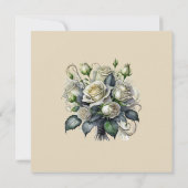 5x7 crème rose invitation de mariage SAVE THE DATE (Dos)