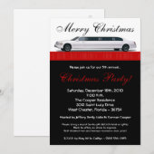 5x7 Crimson Red Limo Invitation à la fête de Noël (Devant / Derrière)