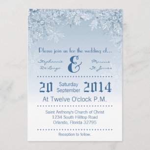 5x7 Crystal Snowflakes Invitation aux mariages d'h