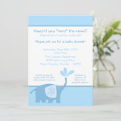 5x7 Cute Blue Elephant Baby shower Invitation (Debout devant)