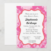 5x7 Damask Lace Elégante invitation Baby shower (Devant / Derrière)