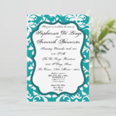 5x7 Damask Lace Fancy Elegant Wedding Invitations (Debout devant)