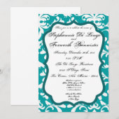 5x7 Damask Lace Fancy Elegant Wedding Invitations (Devant / Derrière)