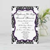 5x7 Damask Lace Fancy Elegant Wedding Invitations (Debout devant)